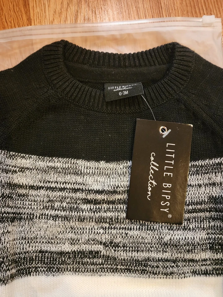 Suéter Nudo Monocromo Colección Little Bipsy 0-3M Nuevo Con Etiquetas Foto 3 de 4