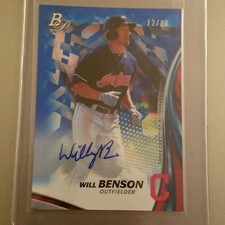 2017 Bowman Platinum Prospect WILL BENSON auto BLUE #/20