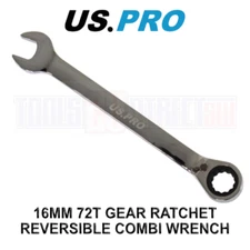 US PRO 16mm Reversible Ratchet Spanner Wrench 72 Teeth Open & Ring End Wrench