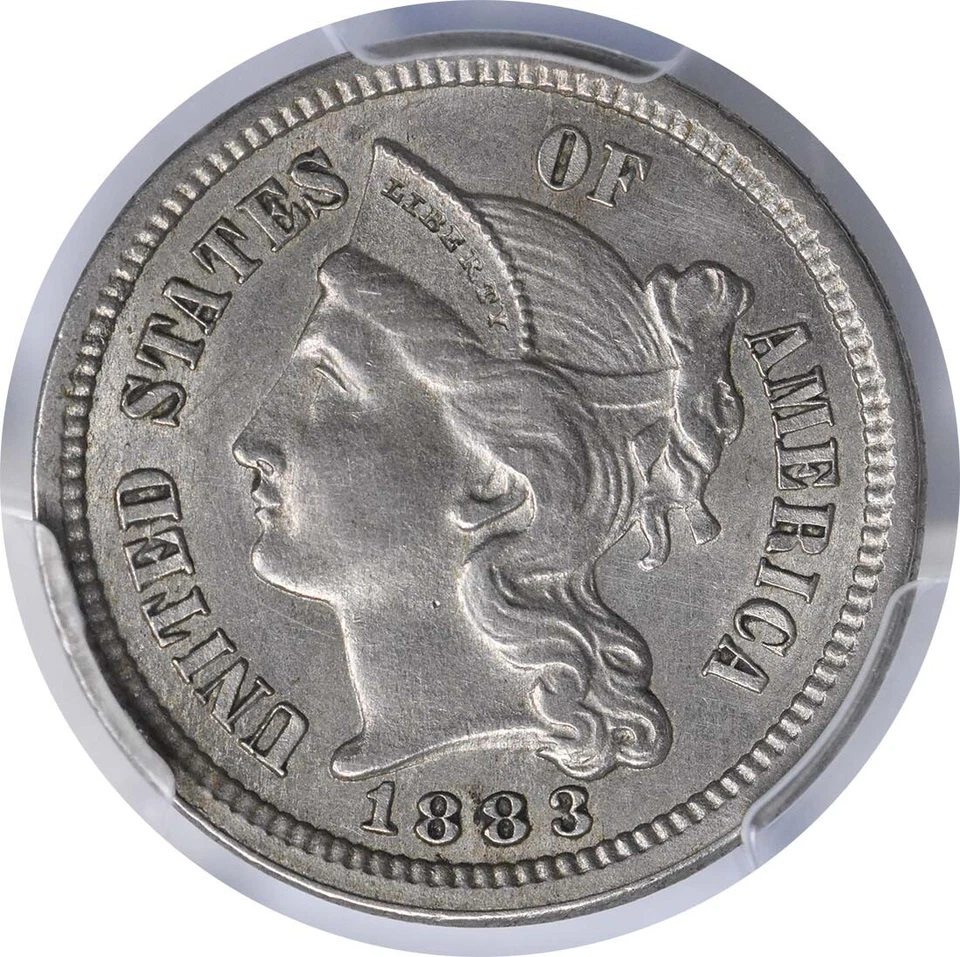 1883 Three Cent Nickel Genuine (Cleaned - AU Detail) PCGS - Image 3 of 4