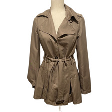 Therapy Women's Raincoat Size S Beige Belted Lightweight Jacket