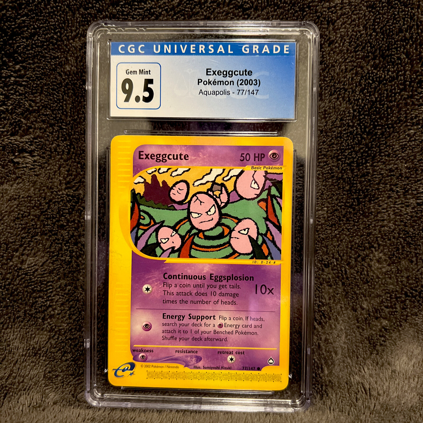Blue Label CGC 9.5 Pokémon TCG Exeggcute Aquapolis 77/147 Regular 1st Edition