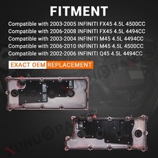 Tapa De Válvulas De Motor Para Infiniti FX45, M45, Q45 (2002-2010) - 2 Piezas, Aluminio Rojo, Con Junta