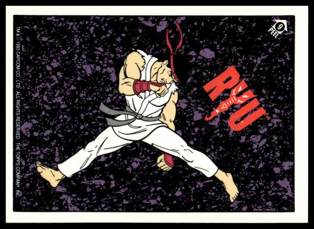 Ryu 1993 Topps Street Fighter II #9 Sticker Puzzle Card Capcom | eBay