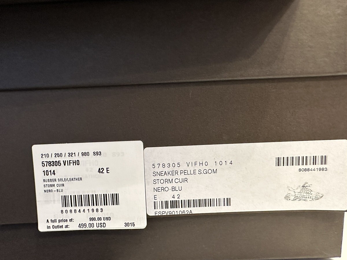 Bottega Veneta Mens Leather Black/Blue Sneakers 9 US (42) 578305 1014 NIB $950 Bottega Veneta Black Leather Chelsea Boots Size 42 IT main image 2