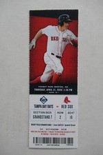 BOSTON RED SOX VS RAYS 4/21/2016 FULL TICKET ~ LONGORIA/PEDROIA/BETTS+ HRs