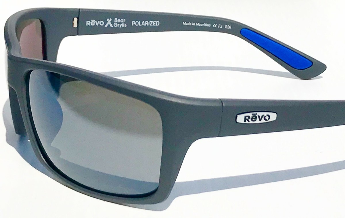NEW* Revo REBEL Bear Grylls Matte Grey POLARIZED Grey Sunglass