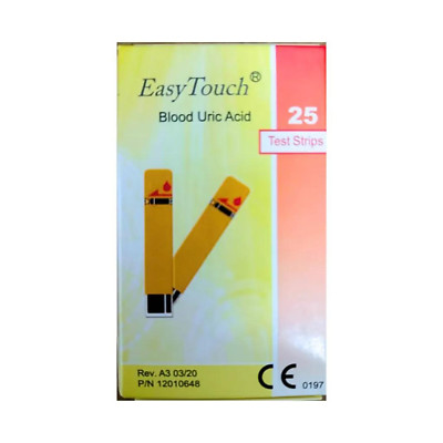 ORIGINAL Easy Touch Blood Uric Acid Test Strips 1 Box (25 Strips) FREE USPS SHIP