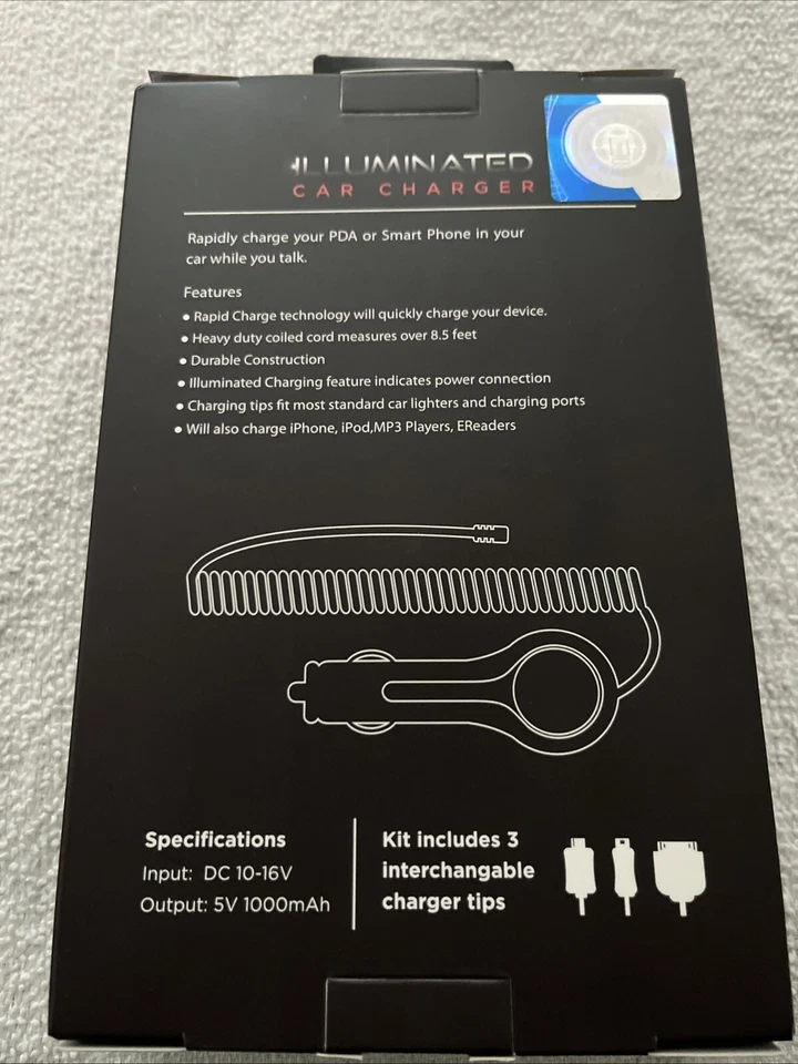 Cargador de teléfono celular para automóvil TCU iluminado multipunta Apple, MicroMini USB Foto 4 de 4