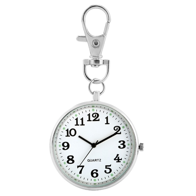 Luminous Quartz Pocket Watch Fashion Nurse Watches with Key Ring Arabic  Numeral