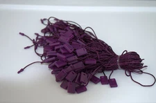 7" 100 Pcs PURPLE Hang Tag Nylon String FLAT HEAD Snap Lock Pin Loop Fastener