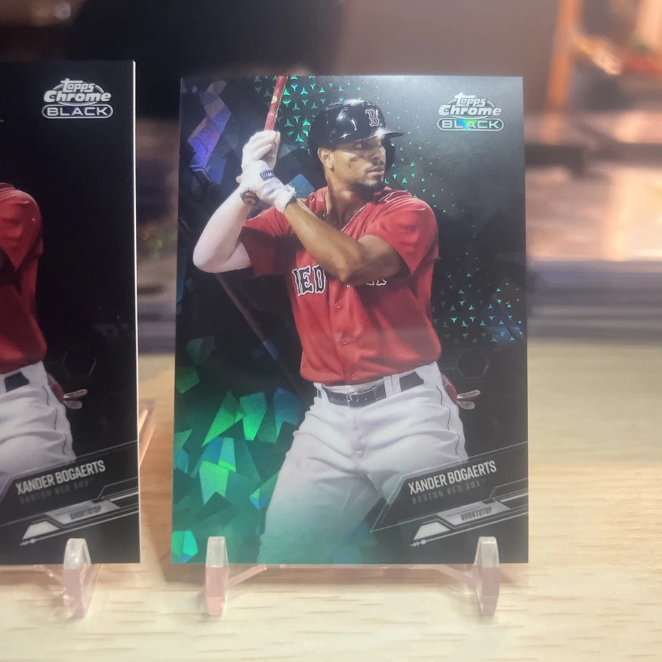Xander Bogaerts 2021 Topps Chrome Black #18 Green Refractor /99 & /150 & /75 - Image 2 of 4