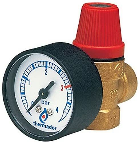 Groupe de sécurité Thermador S15ZM avec manomètre 3 bars pour chauffage domestique