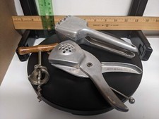 Vintage Irvin Ware Hand Ice Crusher, Squeezer (made in USA), corkscrew, swizzle