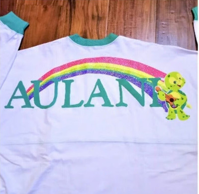 Disney Parks Aulani Resort Hawaii LARGE Spirit Jersey Rainbow Olu Ukulele NWT