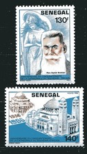 SENEGAL 1987, RELIGION: CATHEDRAL, ANGEL STATUE, BR. BROTTIER , Sc 734-735, MNH