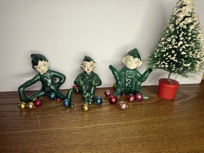 Vintage MCM Treasure Craft Green Pixie Elf's Sprite Figurines-Your choice