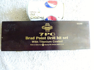 CUMMINS 7 PIECE BRAD POINT LONG DRILL BIT SET IN WOOD BOX NICE COND COMPLETE