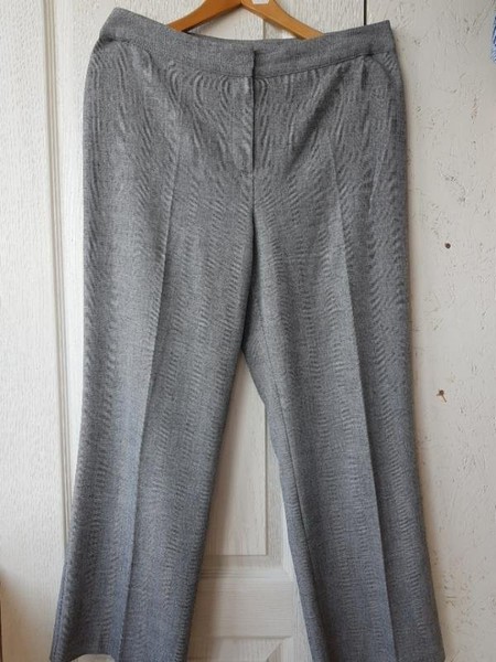 Women Trousers Grey Polyester 42