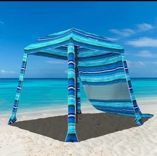 Beach Cabana UPF 50+, 6'×6' Beach Canopy, Easy Set up and Take Down.