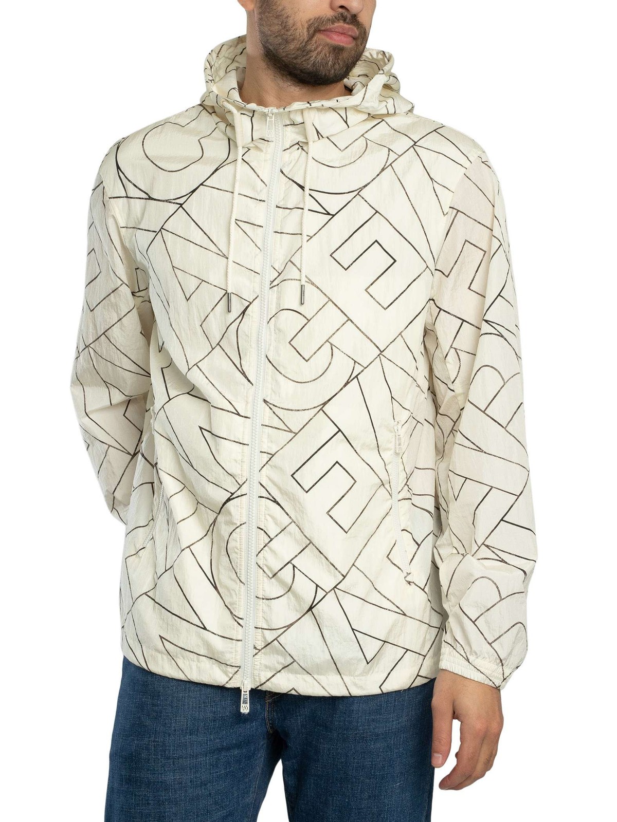 Armani Exchange Men's White Blouson Jacket in Size L, Sports Direct - Image 3
