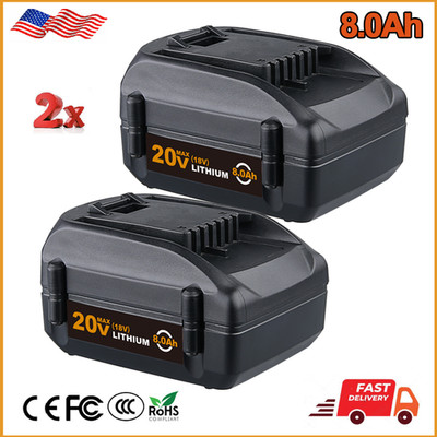 2X 8.0Ah 20VMax Li-ion Battery for WA3512  Rockwell WA3525 WA3520 WG255 WG251.5