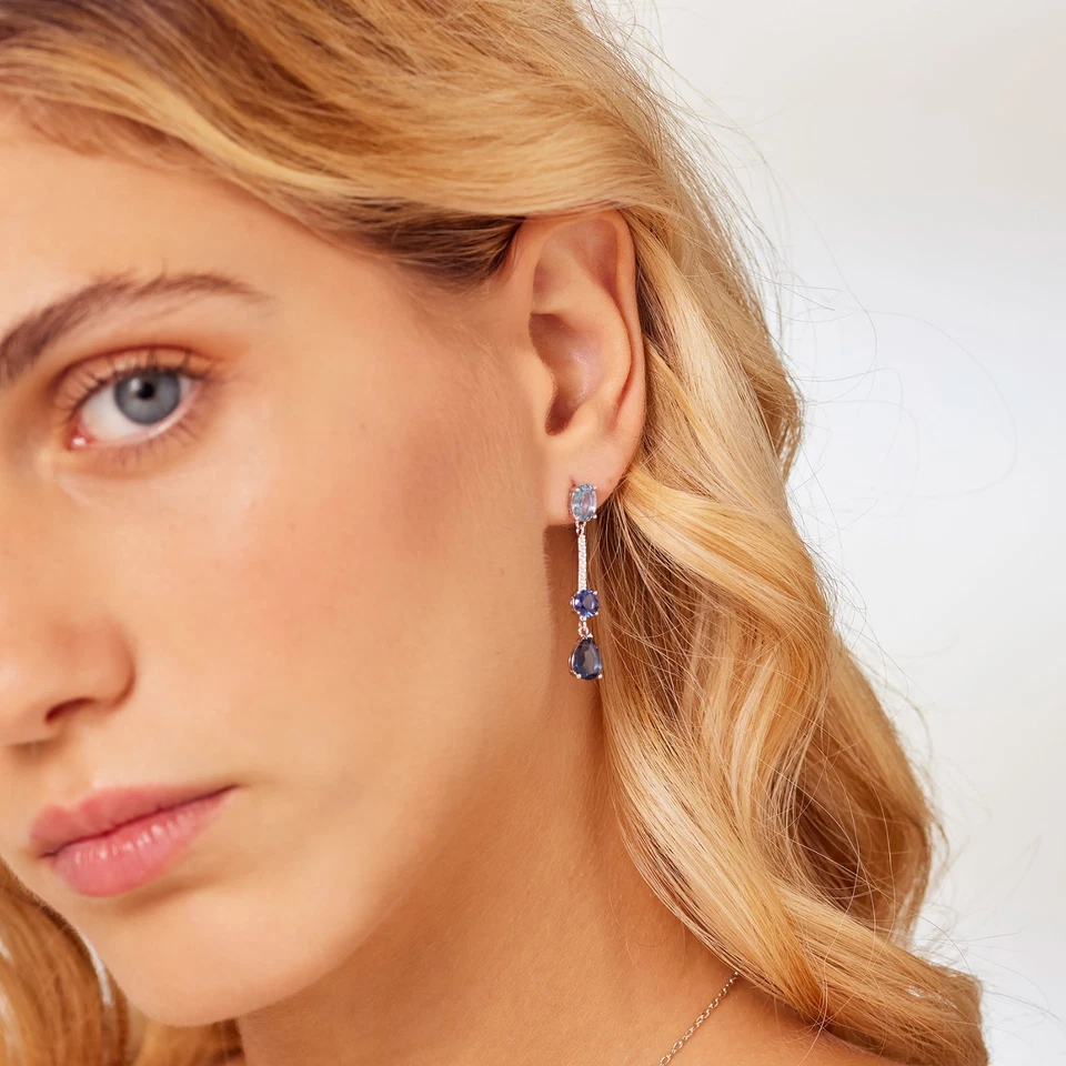 BROSWAY FANCY ORECCHINI PENDENTI CON ZIRCONI IN ARGENTO 925 FFB133 FREEDOM BLUE - Immagine 2 di 4