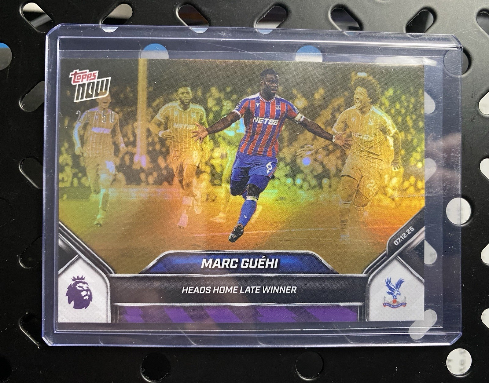 Marc Guehi 2025-26 Topps Now PL #79 Heads Home Late Winner Gold /50 PR 144
