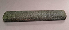 1950's RARE VINTAGE LANCO SWISS MADE FAUX SHAGREEN DOMED EMPTY WATCH BOX
