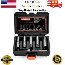 7 PCS Bolt Extractor Kit, 3/8" Drive Spark Plug Removal Extraction Socket Tool, 