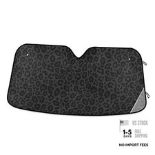 Black Leopard Car Windshield Sun Shade Animal Skin Print Multi Pattern 3