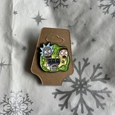 Image of Rick And Morty Enamel Pin Badge Green Portal New, Gift Idea Free P&P