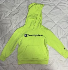 Champion Green Fleece Pullover Hoodie Kids Size 4 Long Sleeve