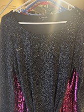 Express Black Sequin Dress with Bow
