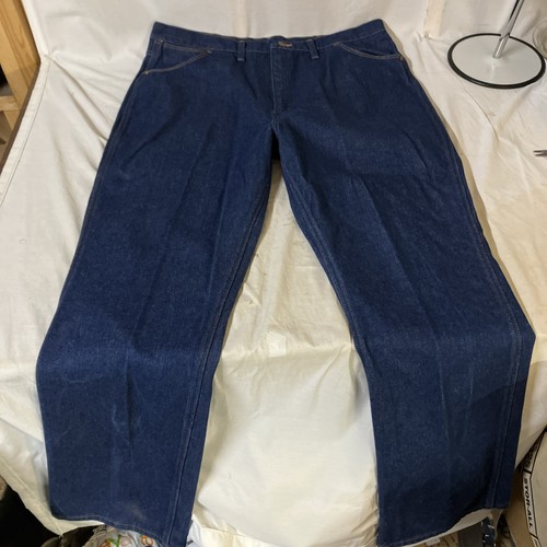 Vintage Wrangler Herrenjeans 42 x 36 blau normale Passform Denim hergestellt in den USA 82611NV kostenloser Versand - Bild 4 von 11