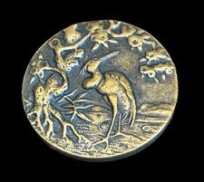 FRENCH TIGHT TOP CRANE BIRD scene  AP&C PARIS 1 &1/16"FREE SHIPPING