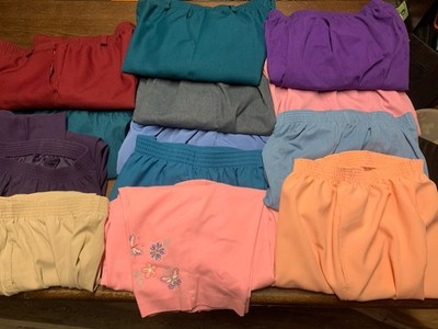 BonWorth Lot Of 13 Elastic Waist Solid Petites Women's Dress Pants Sizes 8/10