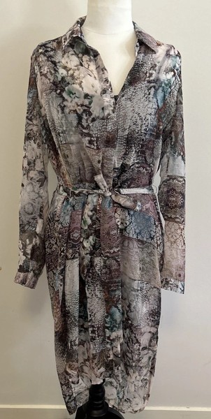 PORTMANS Signature Women’s Sz S/M Shirt Dress Sheer & Slip Floaty EUC