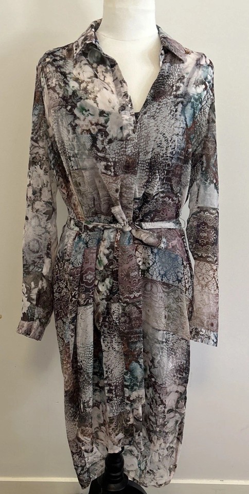 PORTMANS Signature Women’s Sz S/M Shirt Dress Sheer & Slip Floaty EUC