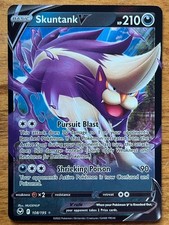 skuntank v pokemon card price TCG - Silver Tempest Full Art Holo 108/195 Encased in a durable acrylic holder to highlight the vibrant artwork of this fan SKUNTANK V 108/195 SILVER TEMPEST