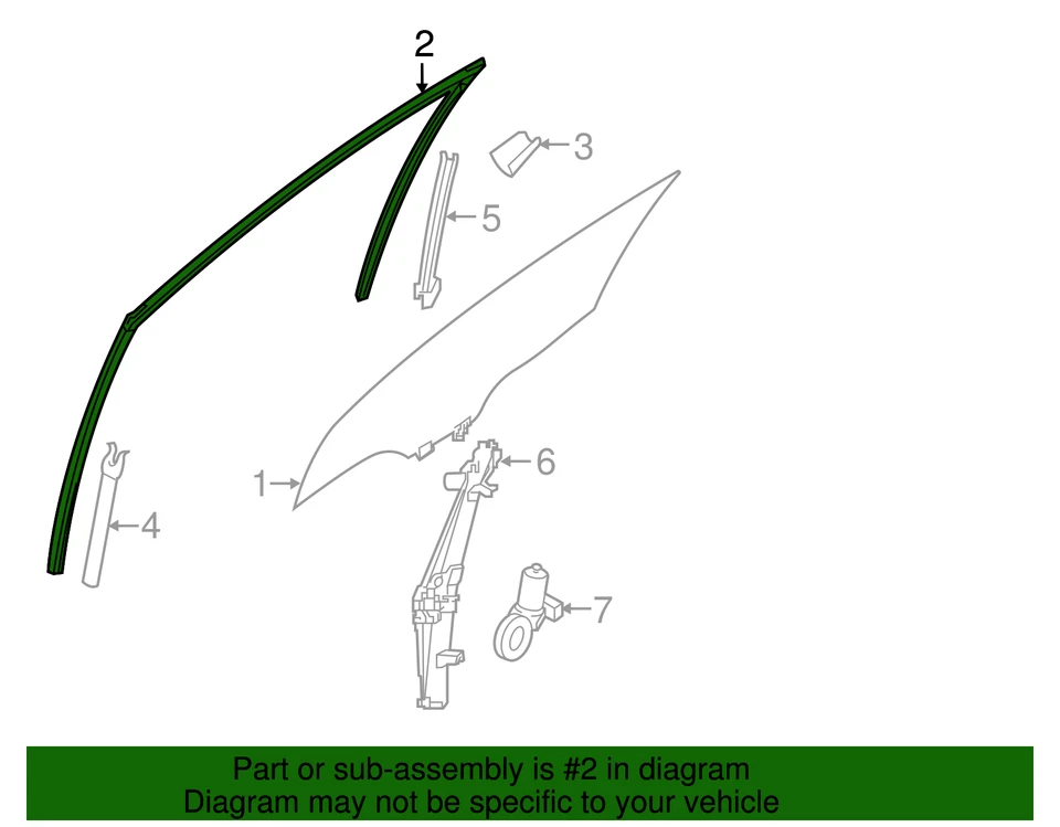 正品日产玻璃运行 80331-5AA0D — 第 3/4 张图片