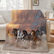 Horse Flannel Fleece Blanket Fuzzy Horse Throw Blanket for Girls  50"x 60"
