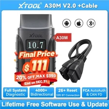 XTOOL A30M +Cable Car Bluetooth OBD2 Scanner Bidirectional Full Diagnostic Tool