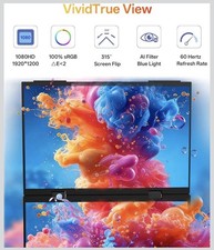 14  Dual Portable Laptop Screen Extender, stacked triple monitor USB-C displays 