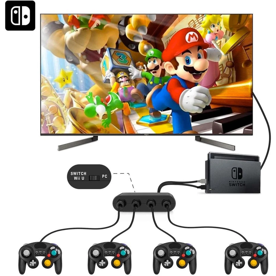 Adapter For Gamecube Controller For Wii U PC USB Switch 4 Ports - Image 3 of 4