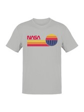 Officially Licensed Nasa Vintage World Logo Men's T-shirt