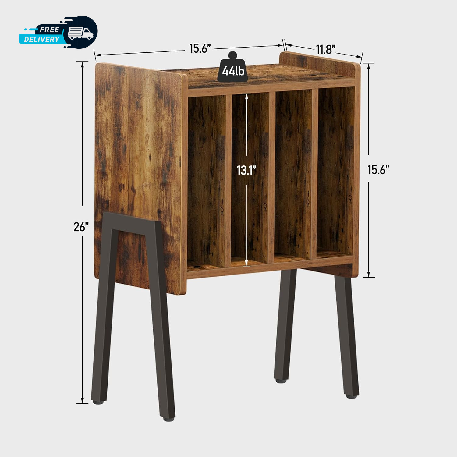 Record Player Stand  Record Storage Table  End Table with Vinyl Holder Display