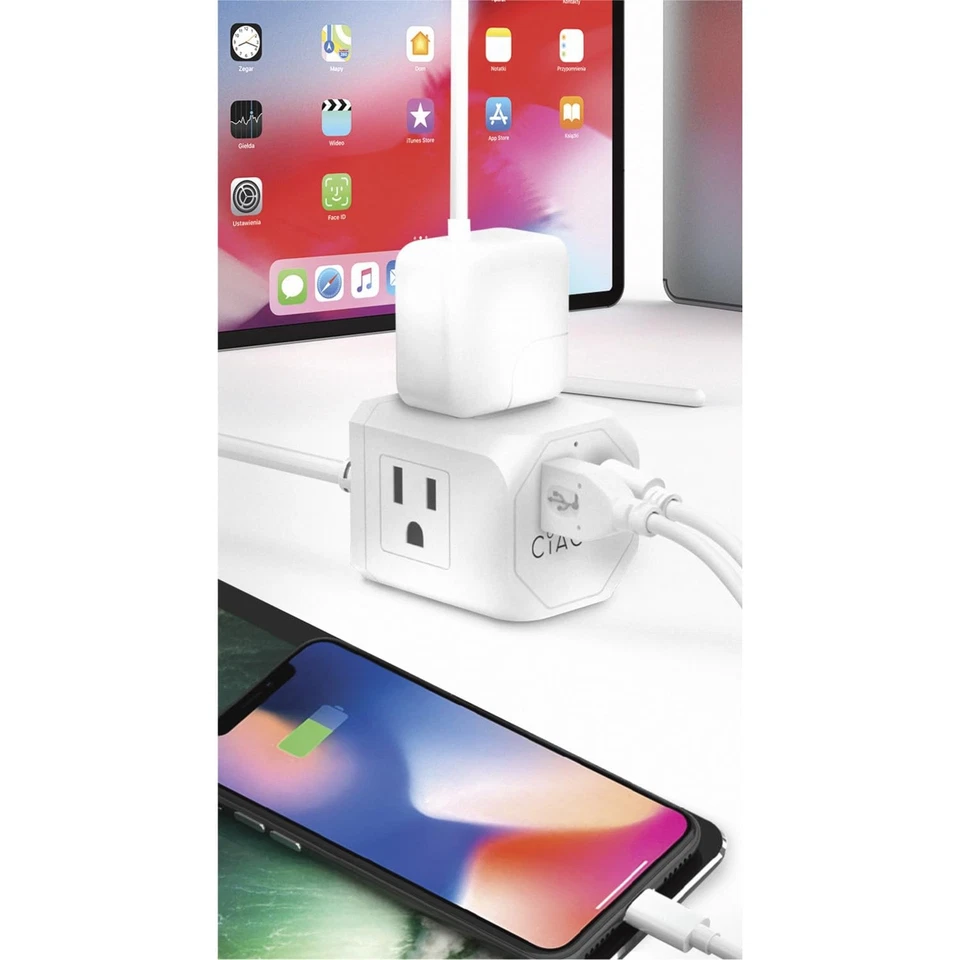 Extension Cord - Portable and Compact Extension Cord with Multiple Outlets - - Image 3 of 4