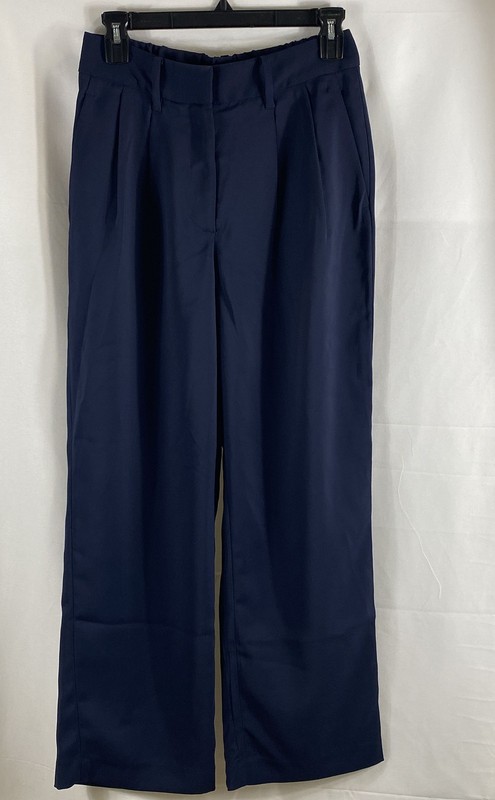 Quince Women's Navy Blue Recycled Polyester Stretch Straight Leg Pants Sz 4