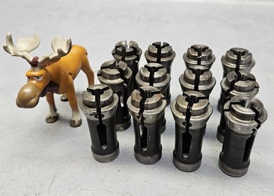 Hardinge 10C Round Collets Smooth & Serrated 1/4'' Lot of 12